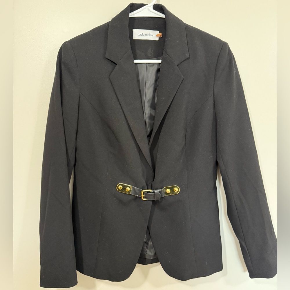 Vintage Calvin Klein Black Fitted Blazer Fitted Silhouette